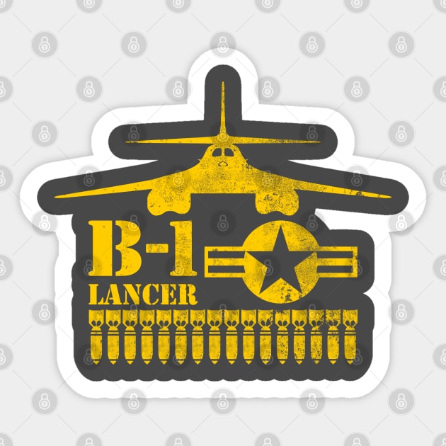 B-1 Lancer (distressed) Sticker by TCP